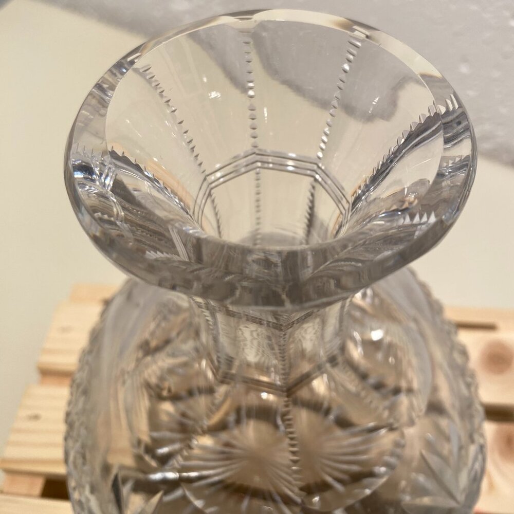 Antique American Rock Crystal Brilliant Cut Glass Vase - Picture 4 of 9